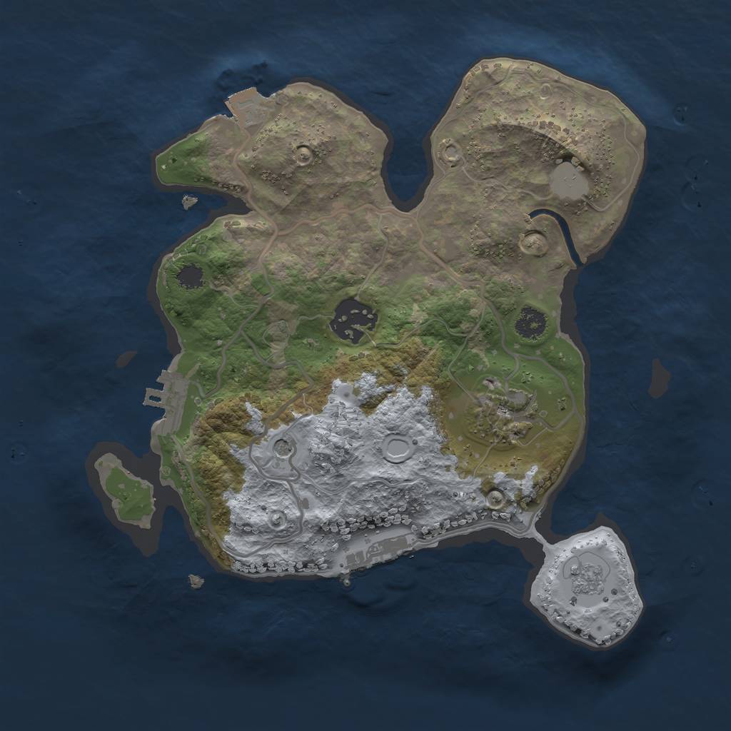 Rust Map: Procedural Map, Size: 2500, Seed: 761939908, 9 Monuments