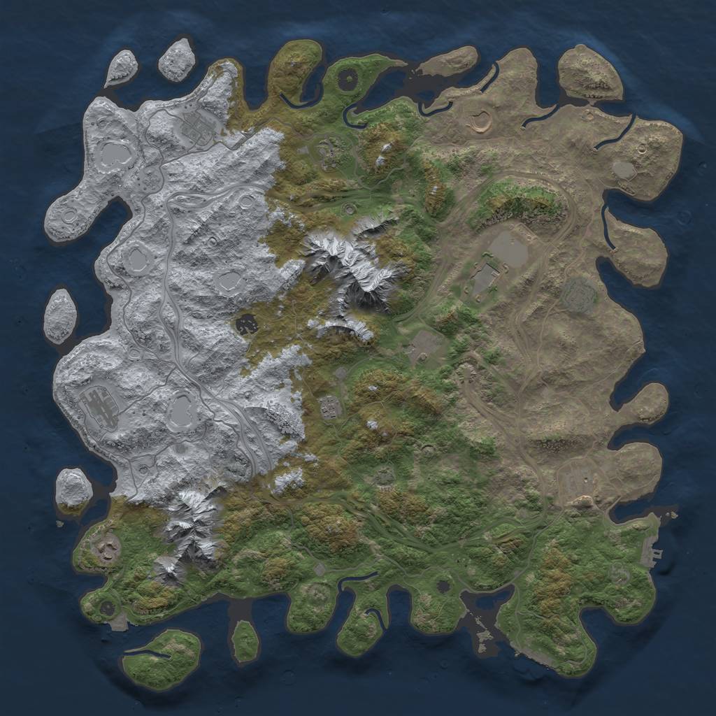 Rust Map: Procedural Map, Size: 5000, Seed: 162723774, 19 Monuments