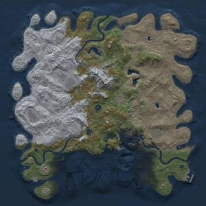 Thumbnail Rust Map: Procedural Map, Size: 5000, Seed: 162723774, 16 Monuments