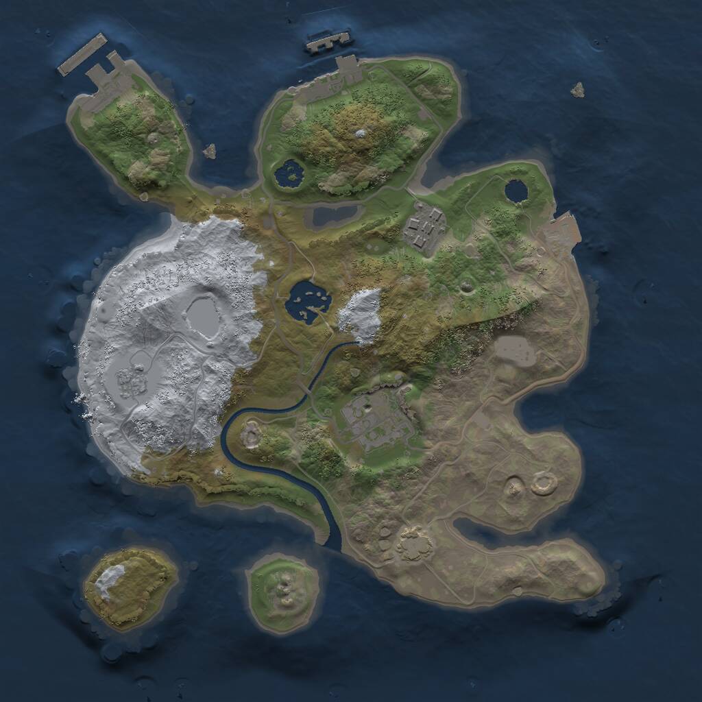Rust Map: Procedural Map, Size: 2500, Seed: 998488094, 8 Monuments