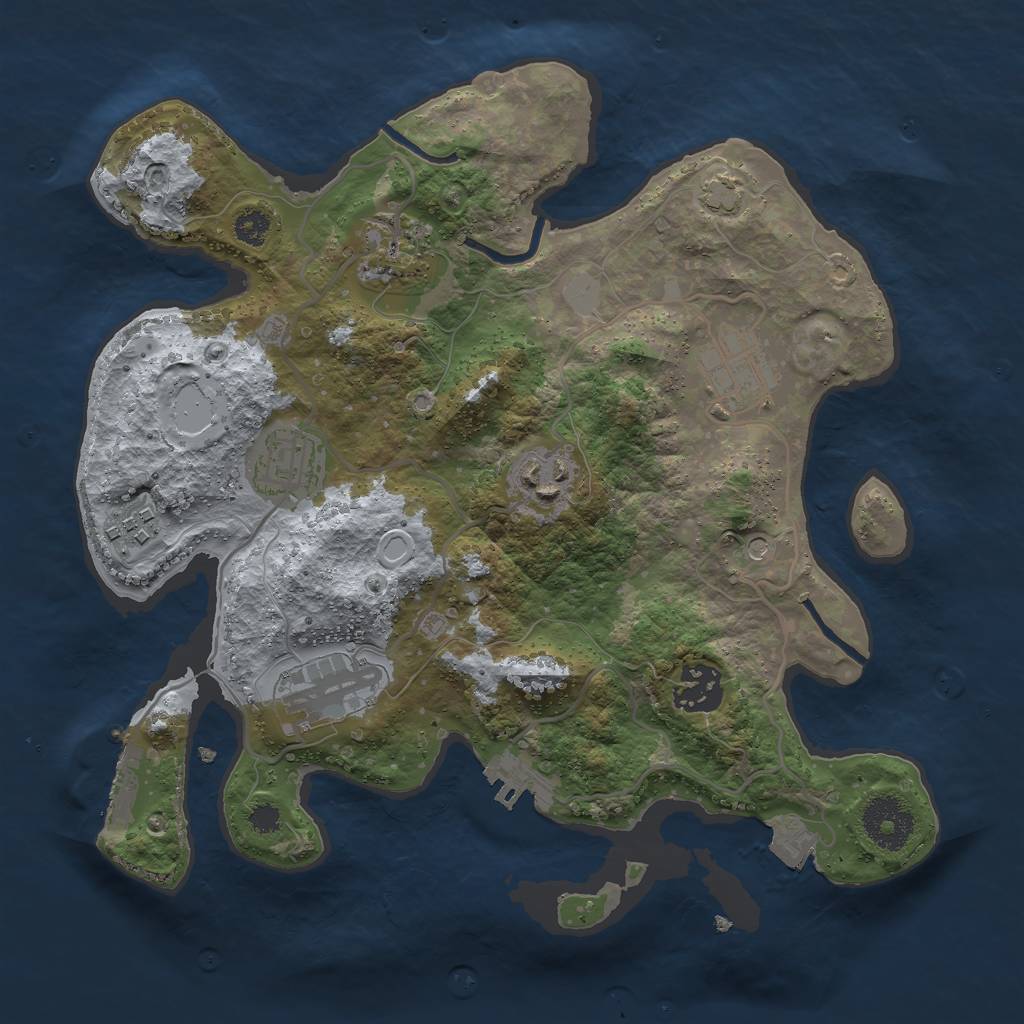 Rust Map: Procedural Map, Size: 3000, Seed: 328193426, 14 Monuments