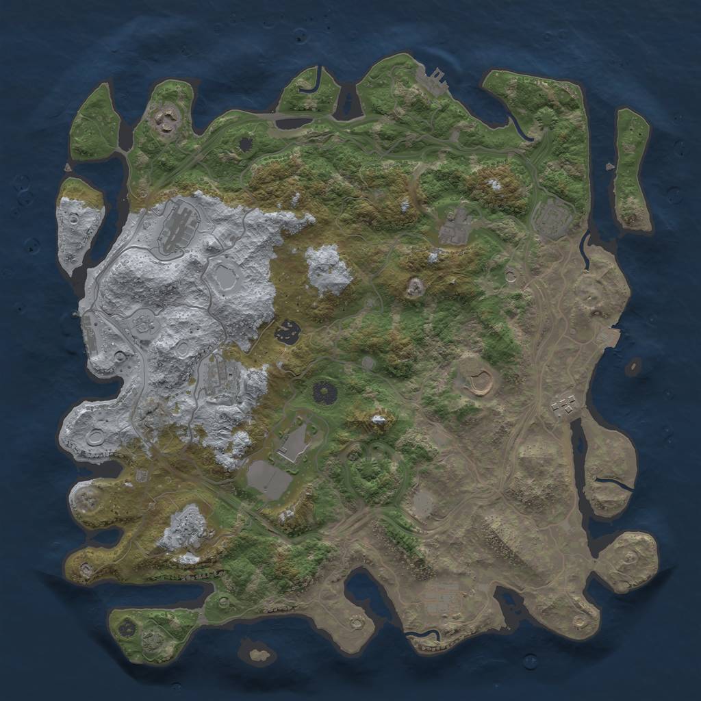 Rust Map: Procedural Map, Size: 4250, Seed: 1629604823, 19 Monuments