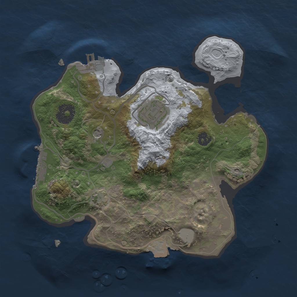 Rust Map: Procedural Map, Size: 2250, Seed: 2020370736, 8 Monuments