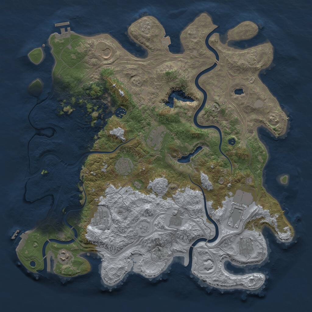 Rust Map: Procedural Map, Size: 4300, Seed: 210320246, 16 Monuments