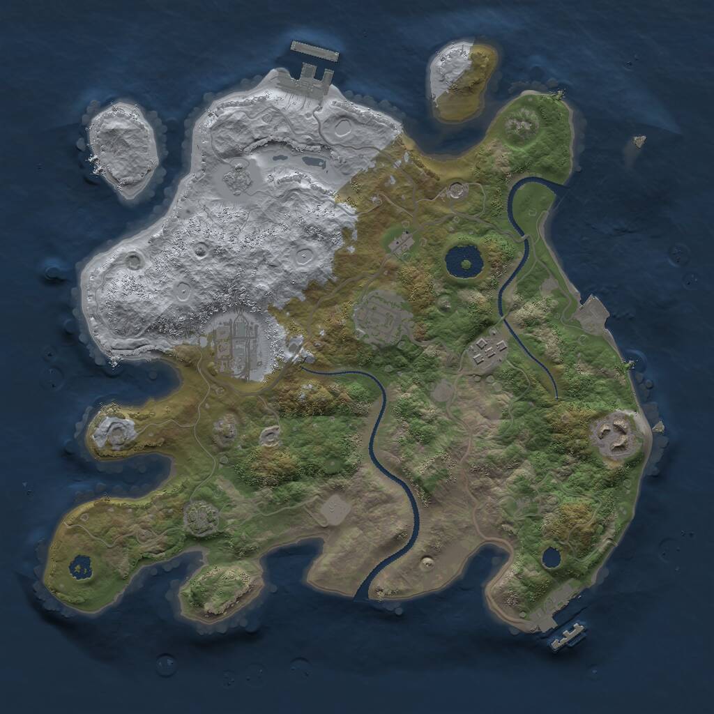 Rust Map: Procedural Map, Size: 3000, Seed: 10089170, 10 Monuments