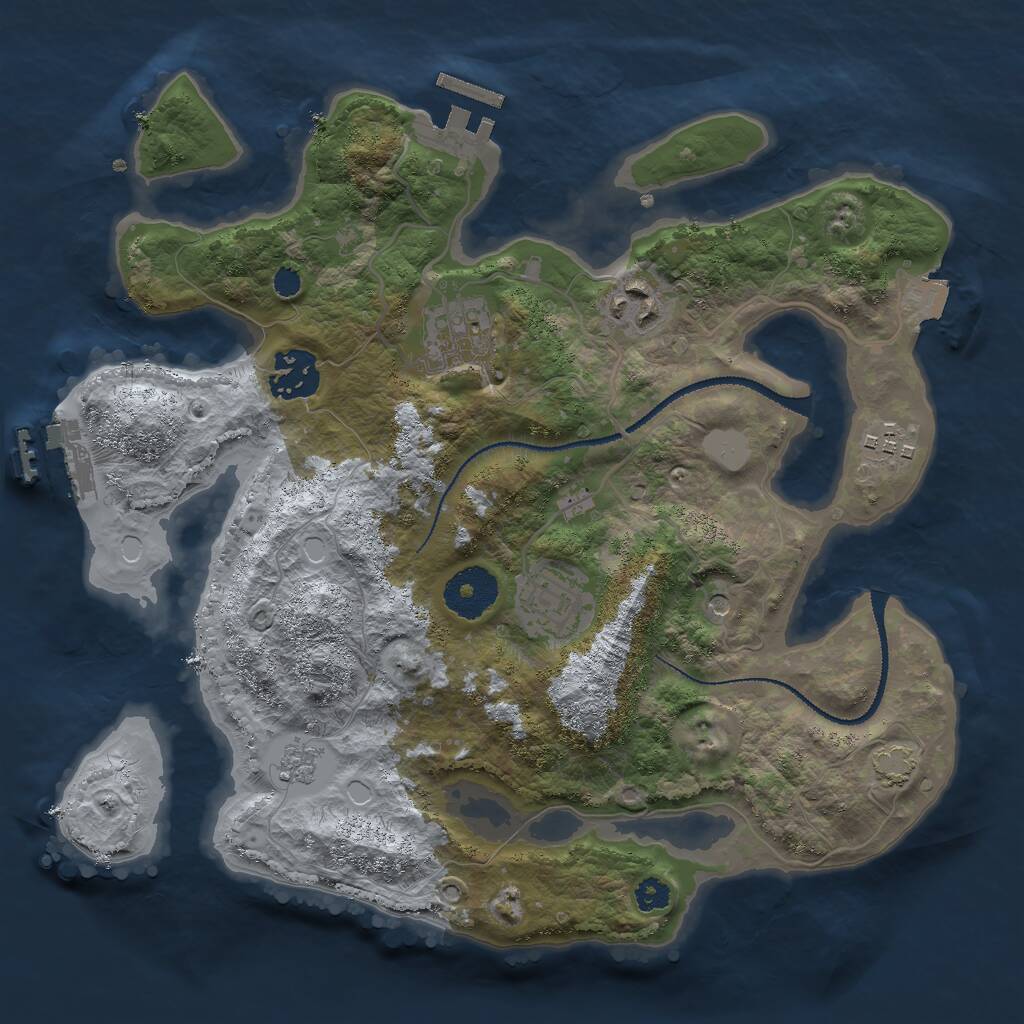Rust Map: Procedural Map, Size: 3000, Seed: 1785336199, 11 Monuments
