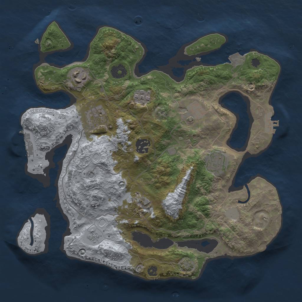 Rust Map: Procedural Map, Size: 3000, Seed: 1785336199, 15 Monuments