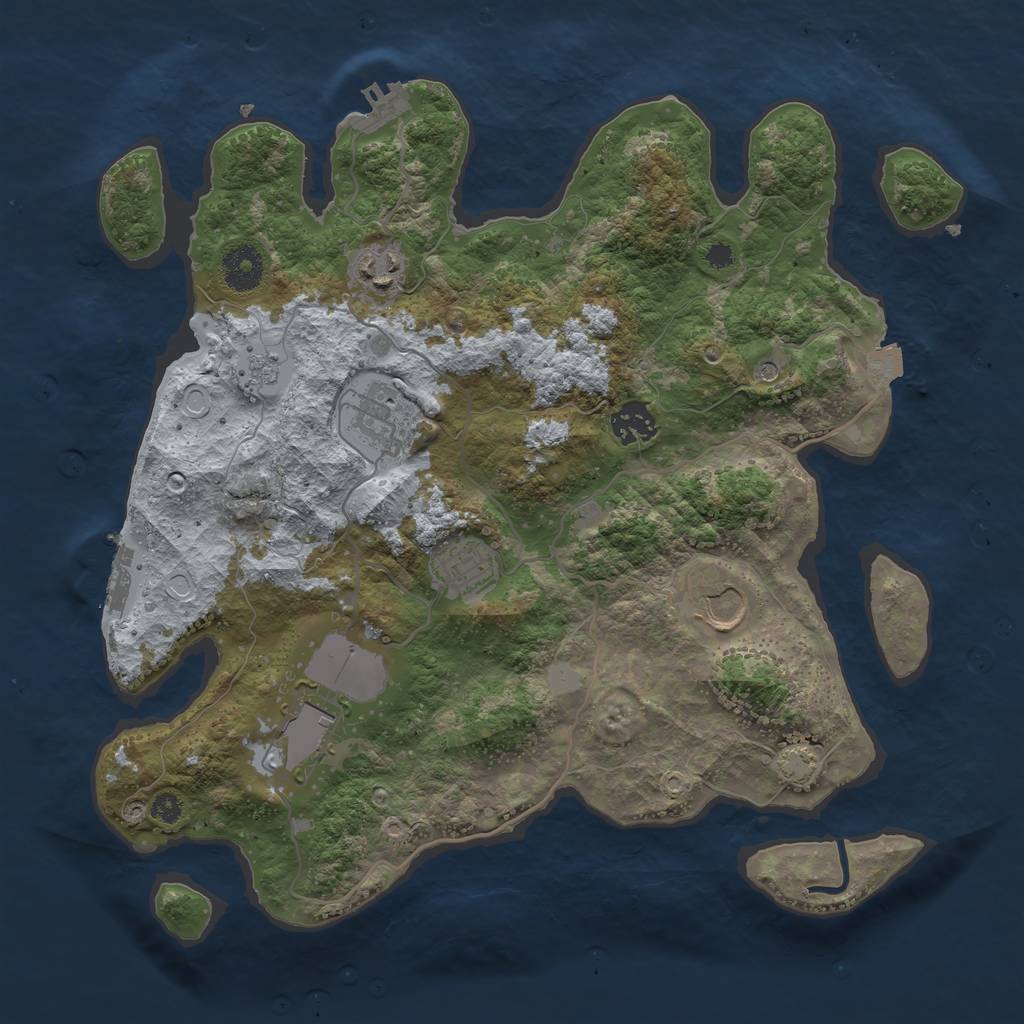 Rust Map: Procedural Map, Size: 3500, Seed: 42701680, 14 Monuments