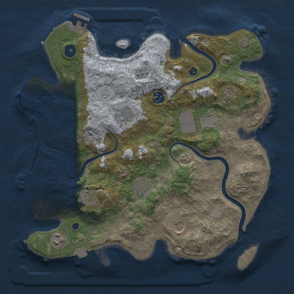 Rust Map: Procedural Map, Size: 3600, Seed: 84153750, 15 Monuments
