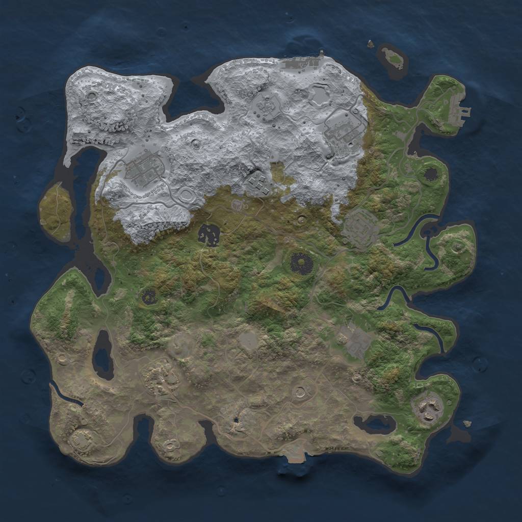 Rust Map: Procedural Map, Size: 3400, Seed: 33389675, 16 Monuments