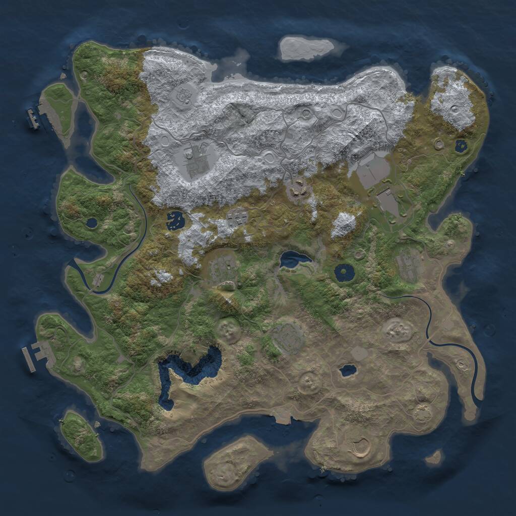 Rust Map: Procedural Map, Size: 4000, Seed: 126403028, 15 Monuments