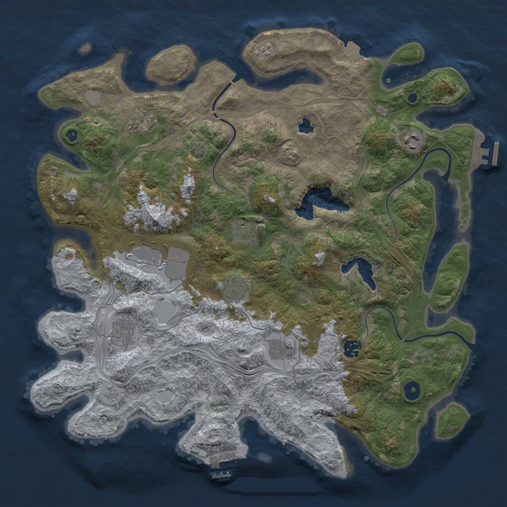 Rust Map: Procedural Map, Size: 4250, Seed: 1066117151, 15 Monuments