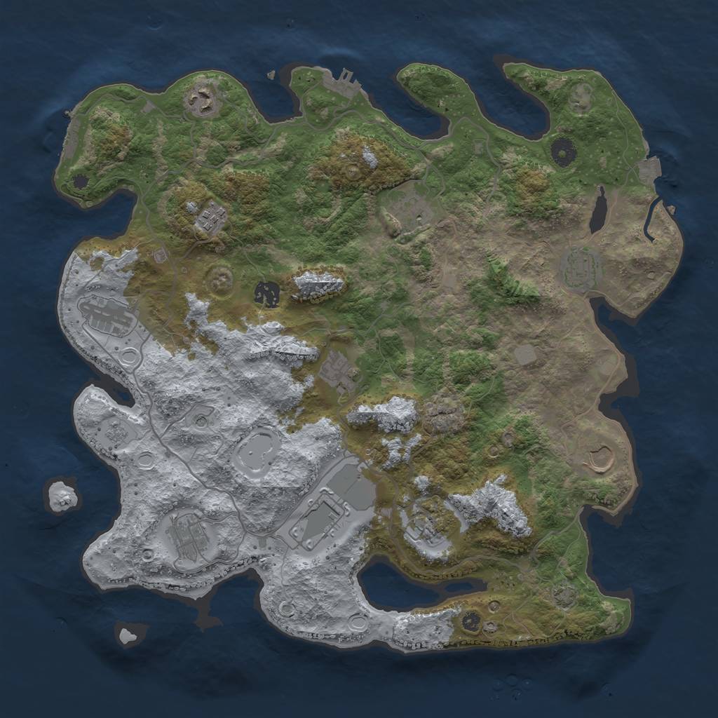 Rust Map: Procedural Map, Size: 4000, Seed: 975677167, 19 Monuments