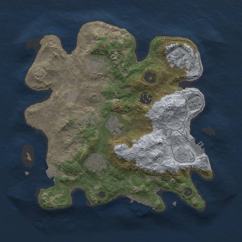 Rust Map: Procedural Map, Size: 3000, Seed: 237690716, 14 Monuments