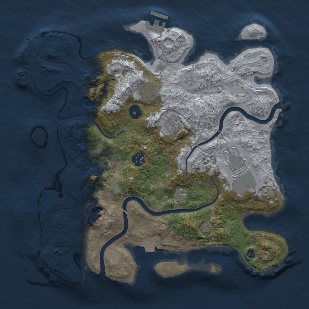 Rust Map: Procedural Map, Size: 3500, Seed: 1852472413, 11 Monuments