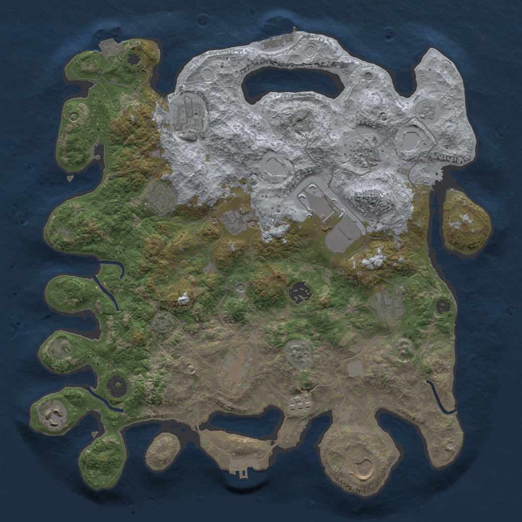 Rust Map: Procedural Map, Size: 3750, Seed: 634196, 19 Monuments