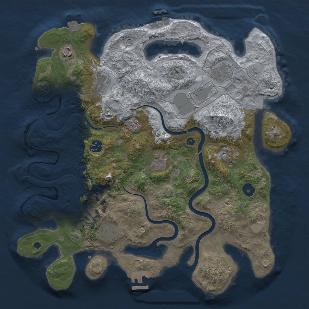 Rust Map: Procedural Map, Size: 3750, Seed: 634196, 15 Monuments