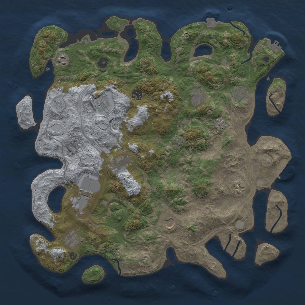 Rust Map: Procedural Map, Size: 4250, Seed: 2038510982, 19 Monuments