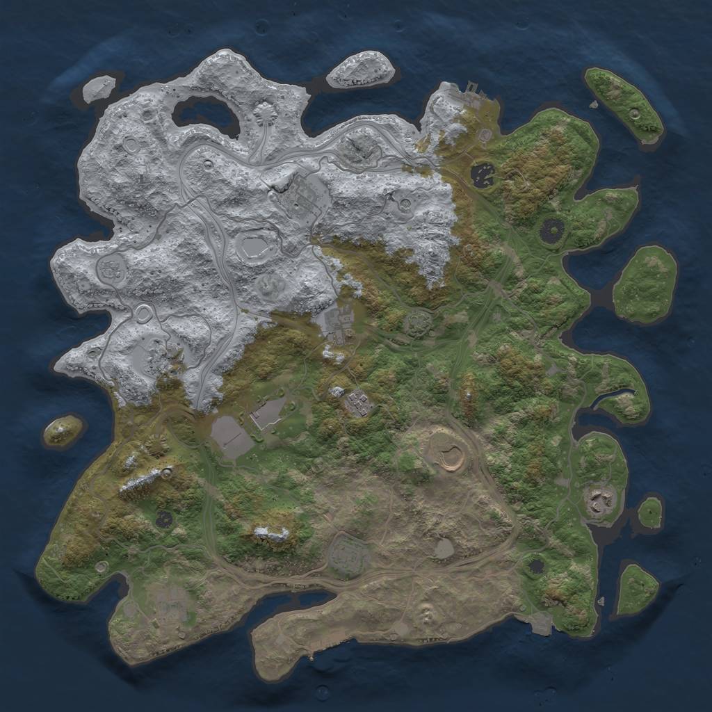 Rust Map: Procedural Map, Size: 4250, Seed: 565903878, 18 Monuments