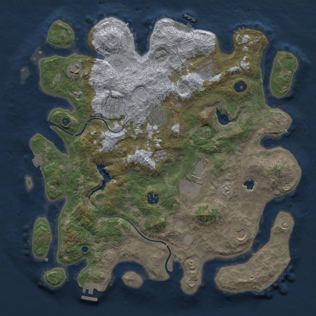 Rust Map: Procedural Map, Size: 4000, Seed: 2026178360, 14 Monuments