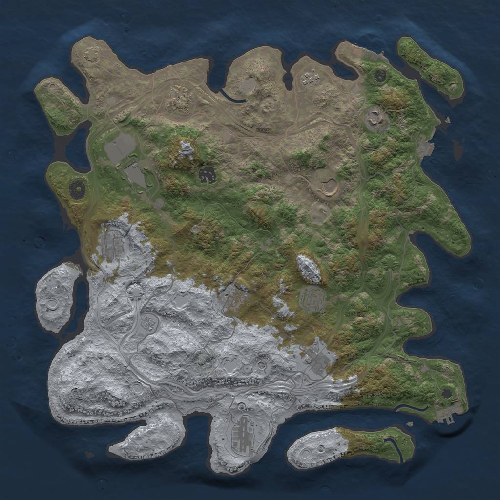 Rust Map: Procedural Map, Size: 4250, Seed: 42900044, 19 Monuments