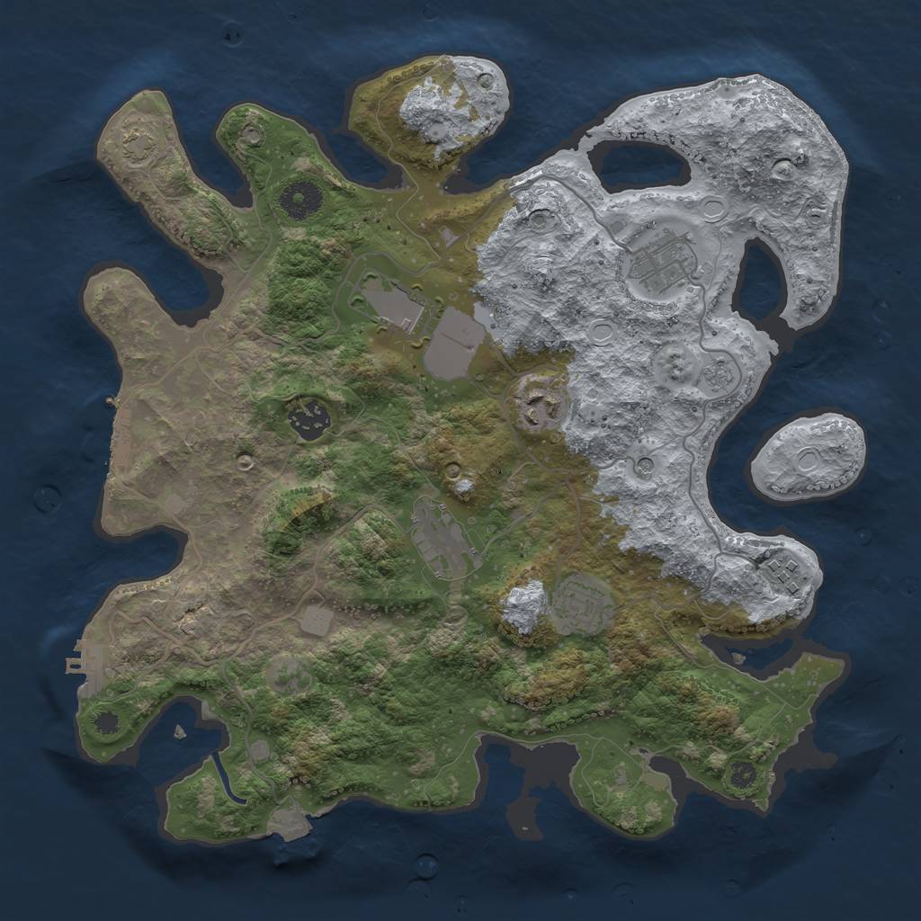 Rust Map: Procedural Map, Size: 3500, Seed: 2103, 15 Monuments