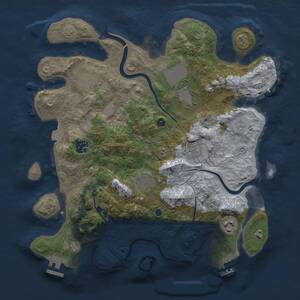 Thumbnail Rust Map: Procedural Map, Size: 3500, Seed: 1256476430, 13 Monuments
