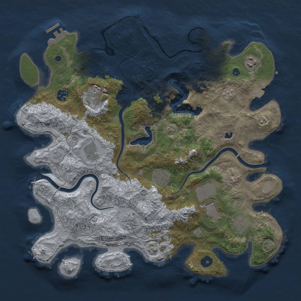 Rust Map: Procedural Map, Size: 4000, Seed: 731295670, 14 Monuments