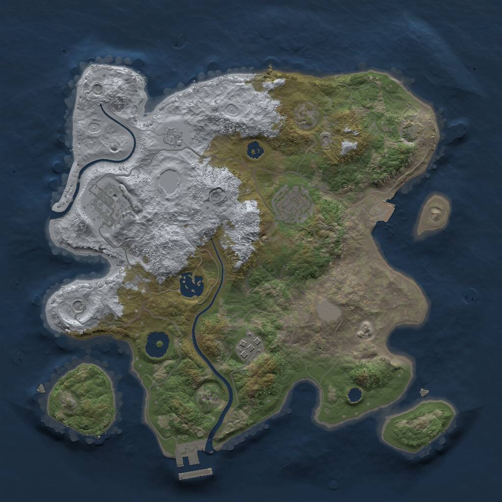 Rust Map: Procedural Map, Size: 3000, Seed: 330804867, 9 Monuments