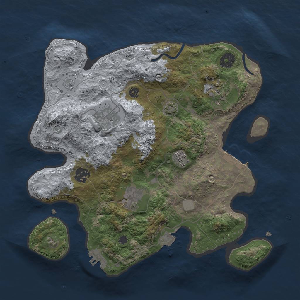 Rust Map: Procedural Map, Size: 3000, Seed: 330804867, 13 Monuments