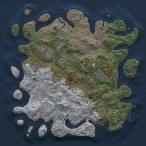 Thumbnail Rust Map: Procedural Map, Size: 4000, Seed: 1785333, 17 Monuments