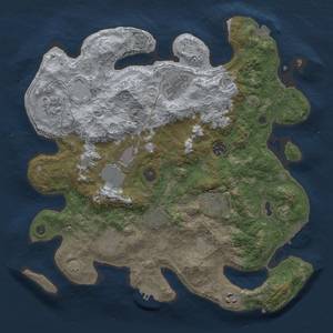 Thumbnail Rust Map: Procedural Map, Size: 3700, Seed: 141806662, 17 Monuments