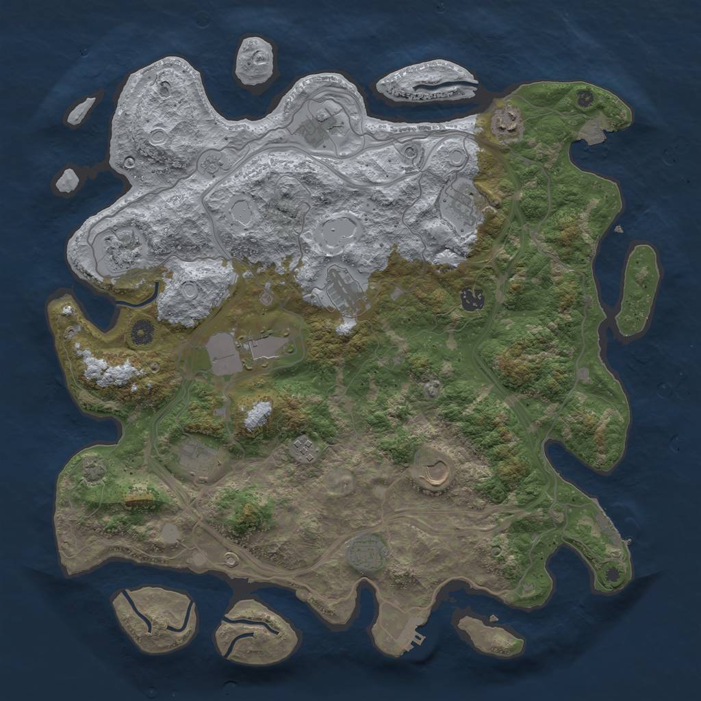 Rust Map: Procedural Map, Size: 4250, Seed: 151366533, 19 Monuments