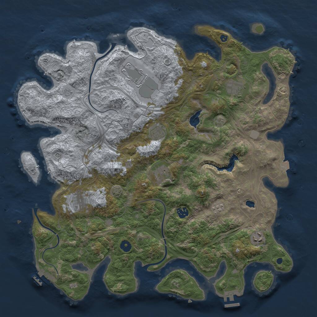 Rust Map: Procedural Map, Size: 4250, Seed: 1299777015, 14 Monuments