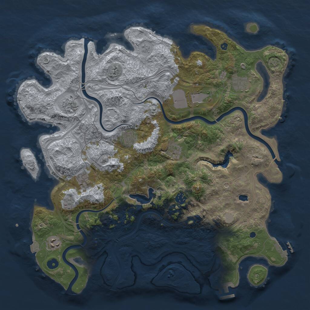 Rust Map: Procedural Map, Size: 4250, Seed: 1299777015, 15 Monuments