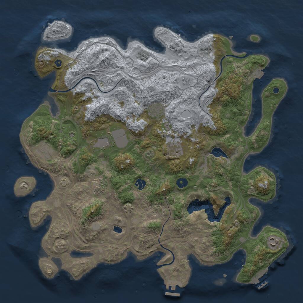 Rust Map: Procedural Map, Size: 4250, Seed: 1446757821, 14 Monuments