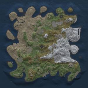 Thumbnail Rust Map: Procedural Map, Size: 3700, Seed: 1335, 17 Monuments