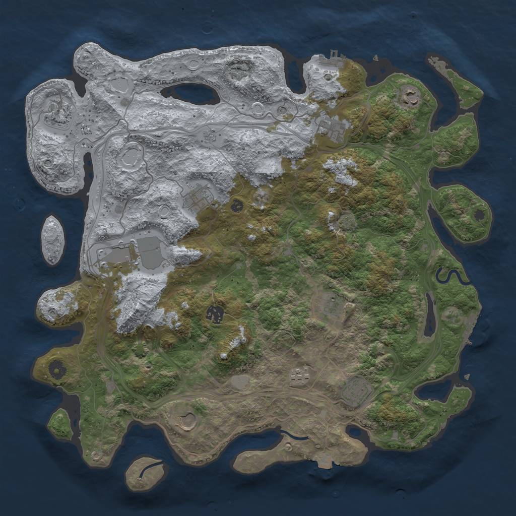 Rust Map: Procedural Map, Size: 4250, Seed: 11448, 18 Monuments