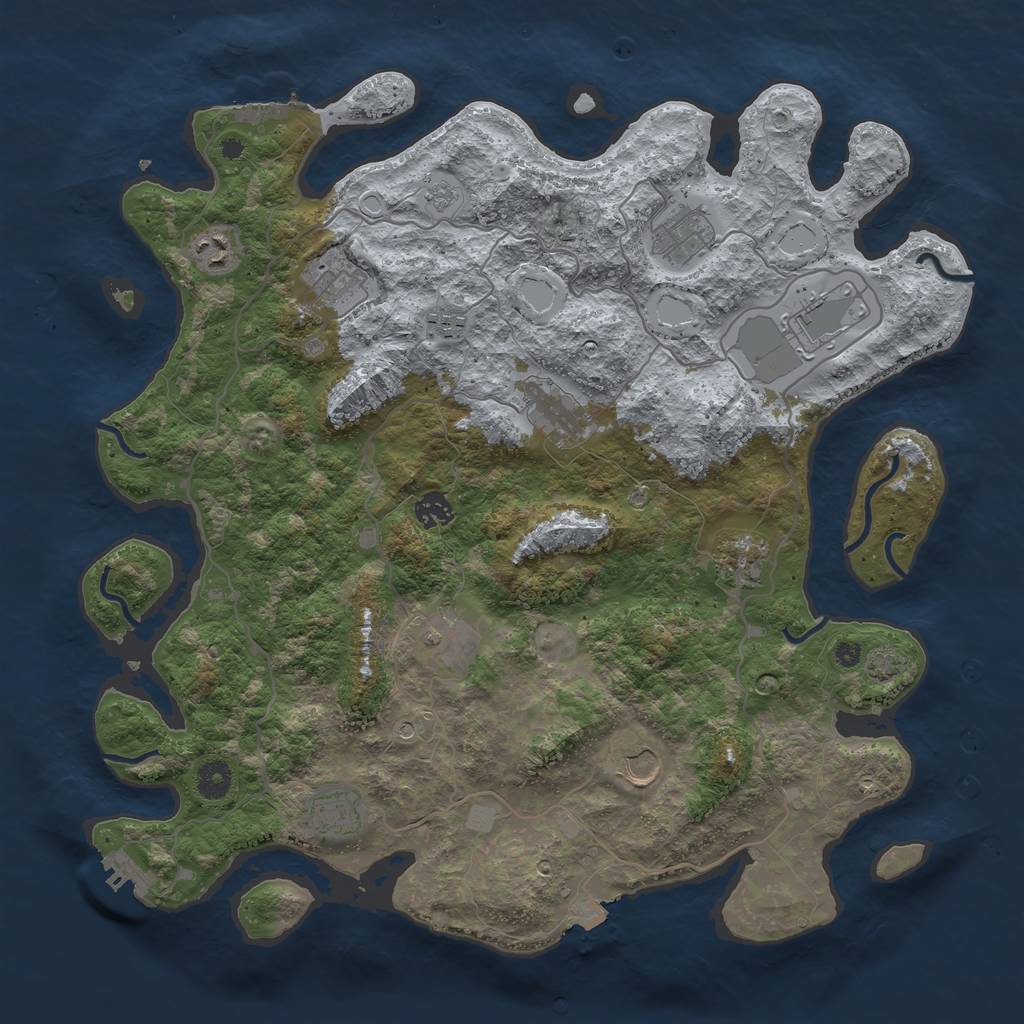 Rust Map: Procedural Map, Size: 4125, Seed: 13825, 19 Monuments