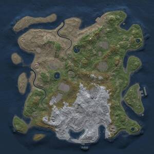 Thumbnail Rust Map: Procedural Map, Size: 3750, Seed: 202403211, 14 Monuments