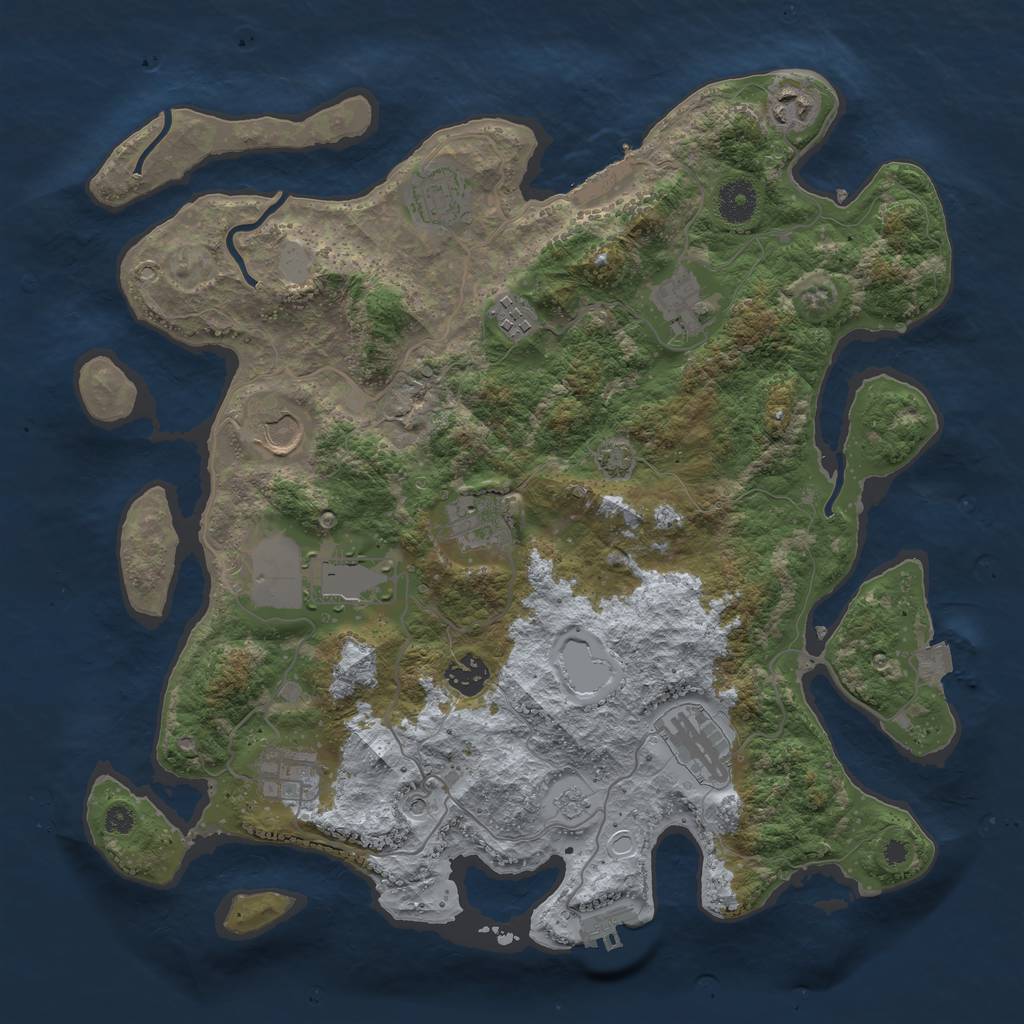 Rust Map: Procedural Map, Size: 3750, Seed: 202403211, 18 Monuments