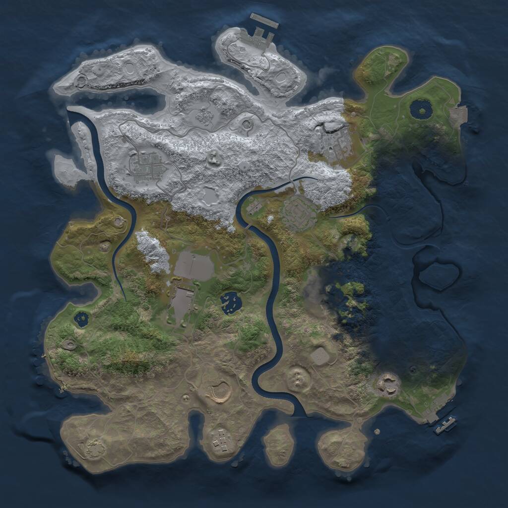 Rust Map: Procedural Map, Size: 3500, Seed: 1149452913, 15 Monuments