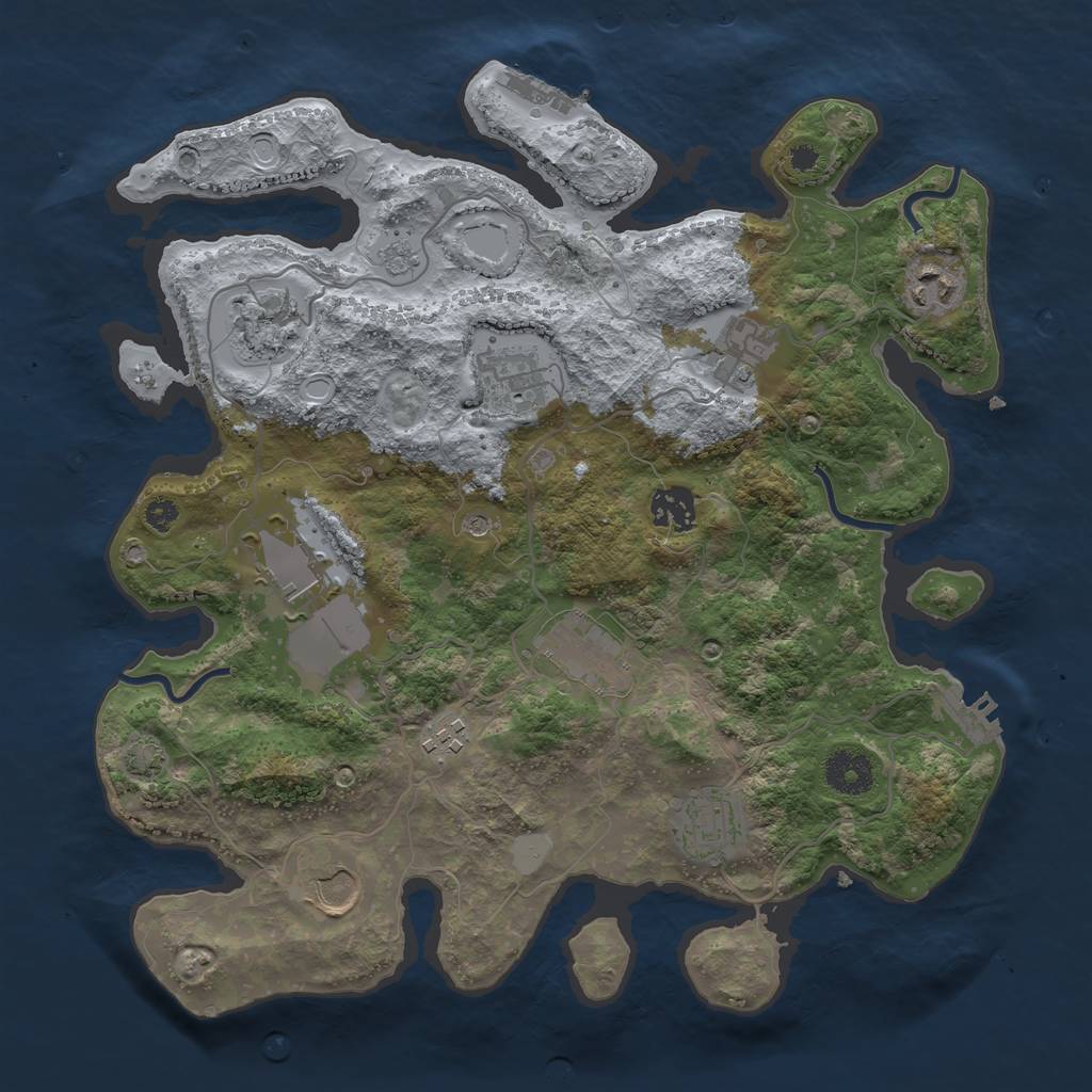 Rust Map: Procedural Map, Size: 3500, Seed: 1149452913, 18 Monuments