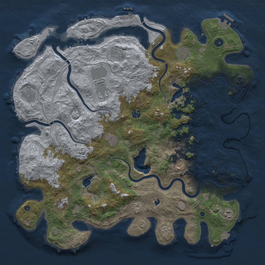 Rust Map: Procedural Map, Size: 4500, Seed: 1938013203, 16 Monuments