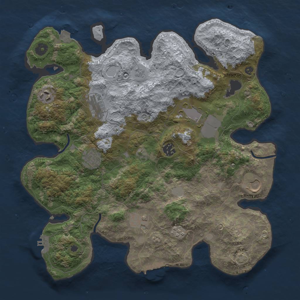Rust Map: Procedural Map, Size: 3600, Seed: 21032024, 16 Monuments