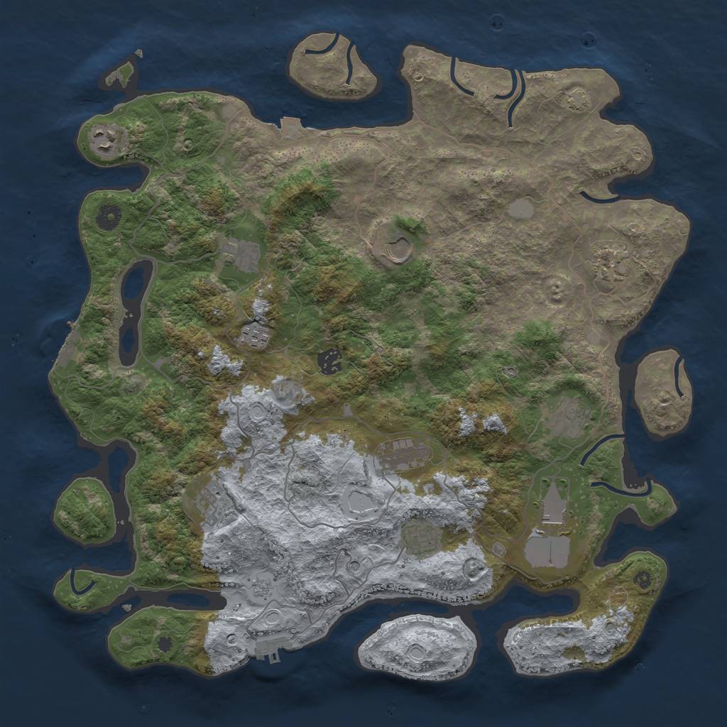 Rust Map: Procedural Map, Size: 4200, Seed: 6253672, 19 Monuments