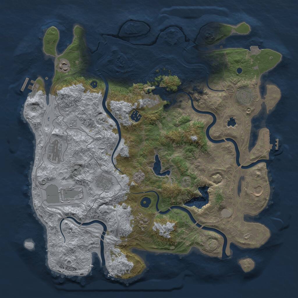 Rust Map: Procedural Map, Size: 4250, Seed: 824783562, 16 Monuments