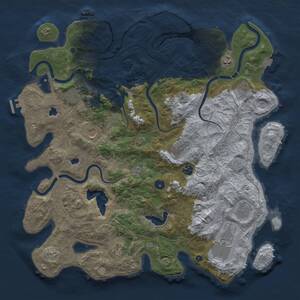 Thumbnail Rust Map: Procedural Map, Size: 4500, Seed: 599598911, 16 Monuments