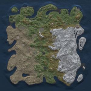 Thumbnail Rust Map: Procedural Map, Size: 4500, Seed: 599598911, 19 Monuments