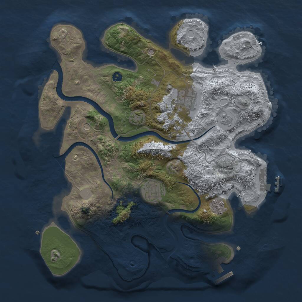 Rust Map: Procedural Map, Size: 3000, Seed: 685960197, 9 Monuments